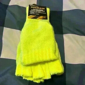 Workload neon  yellow flip finger warm glove